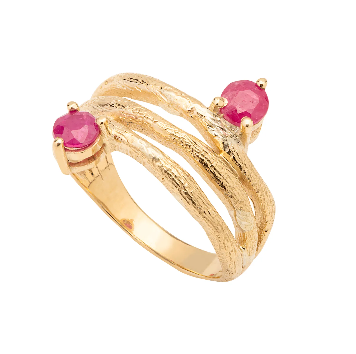 Anel de Ouro Amarelo 18k com Rubis