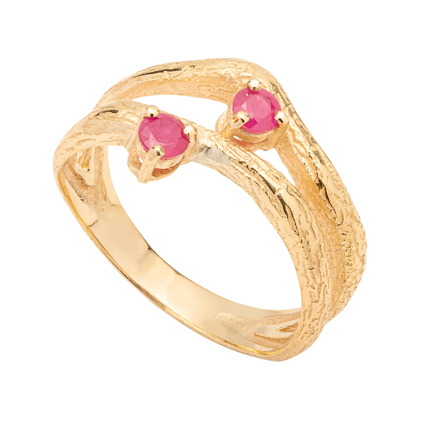 Anel de Ouro Amarelo 18k com Rubis